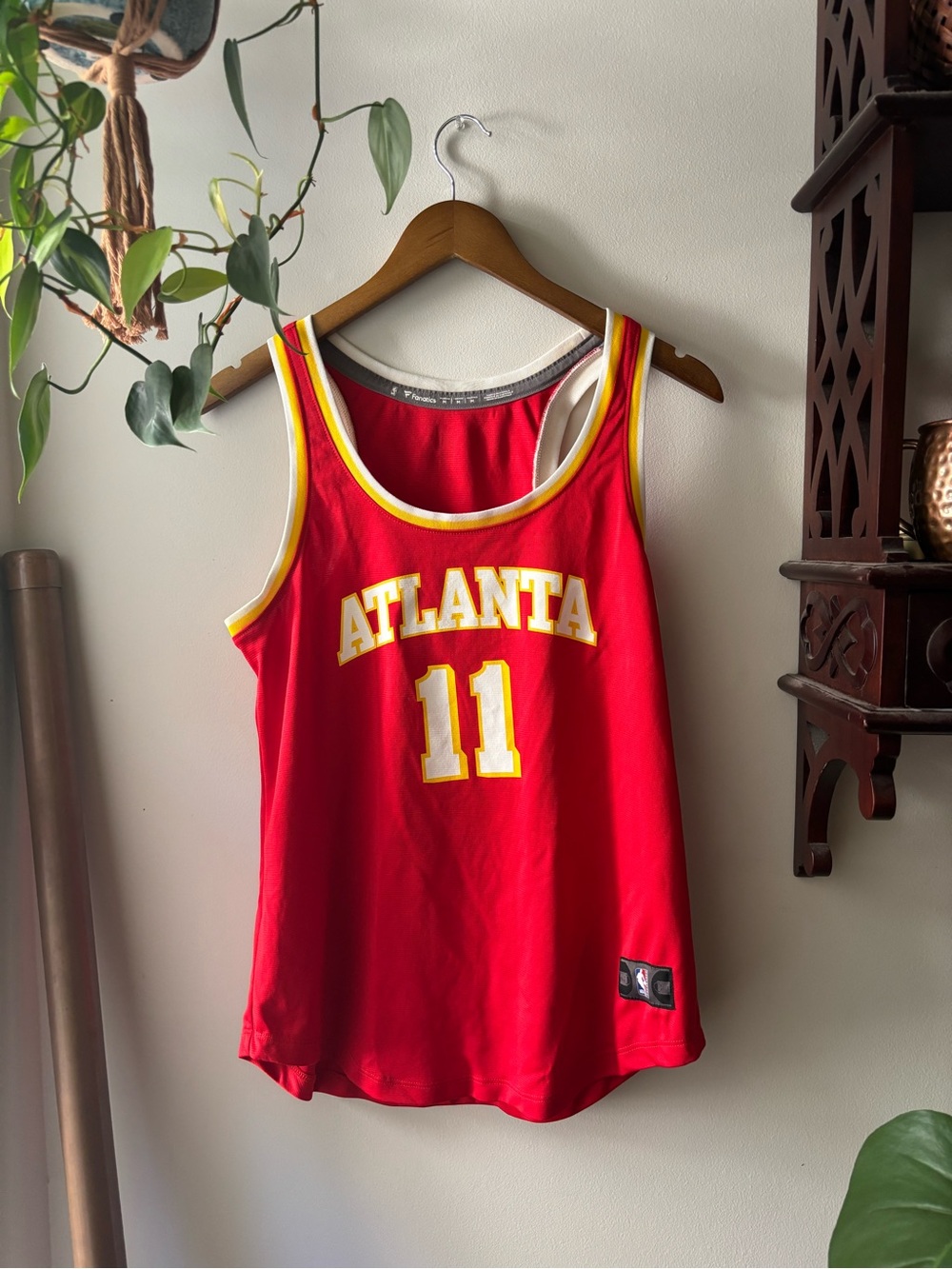 Atlanta Hawks #11 Red yellow white sleeveless Jersey women’s NBA
